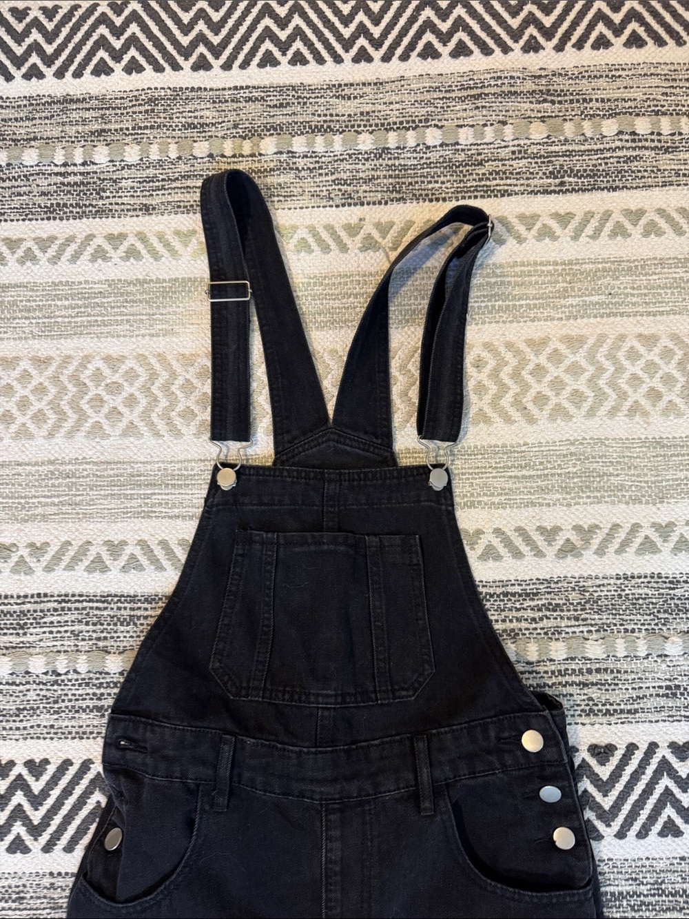 Black Women's Denim Overalls - Classic Bib Jumpsuit - Picture 3 of 4